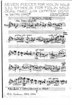 Seven Pieces for Violin Solo